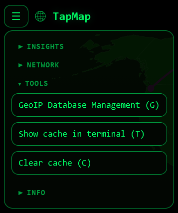GeoIP Database Management menu